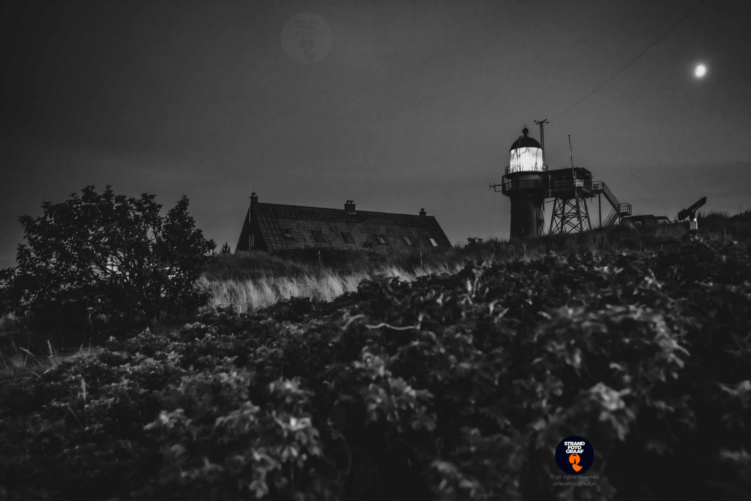 Vuurtoren van Vlieland bij nacht - Strand fotograaf